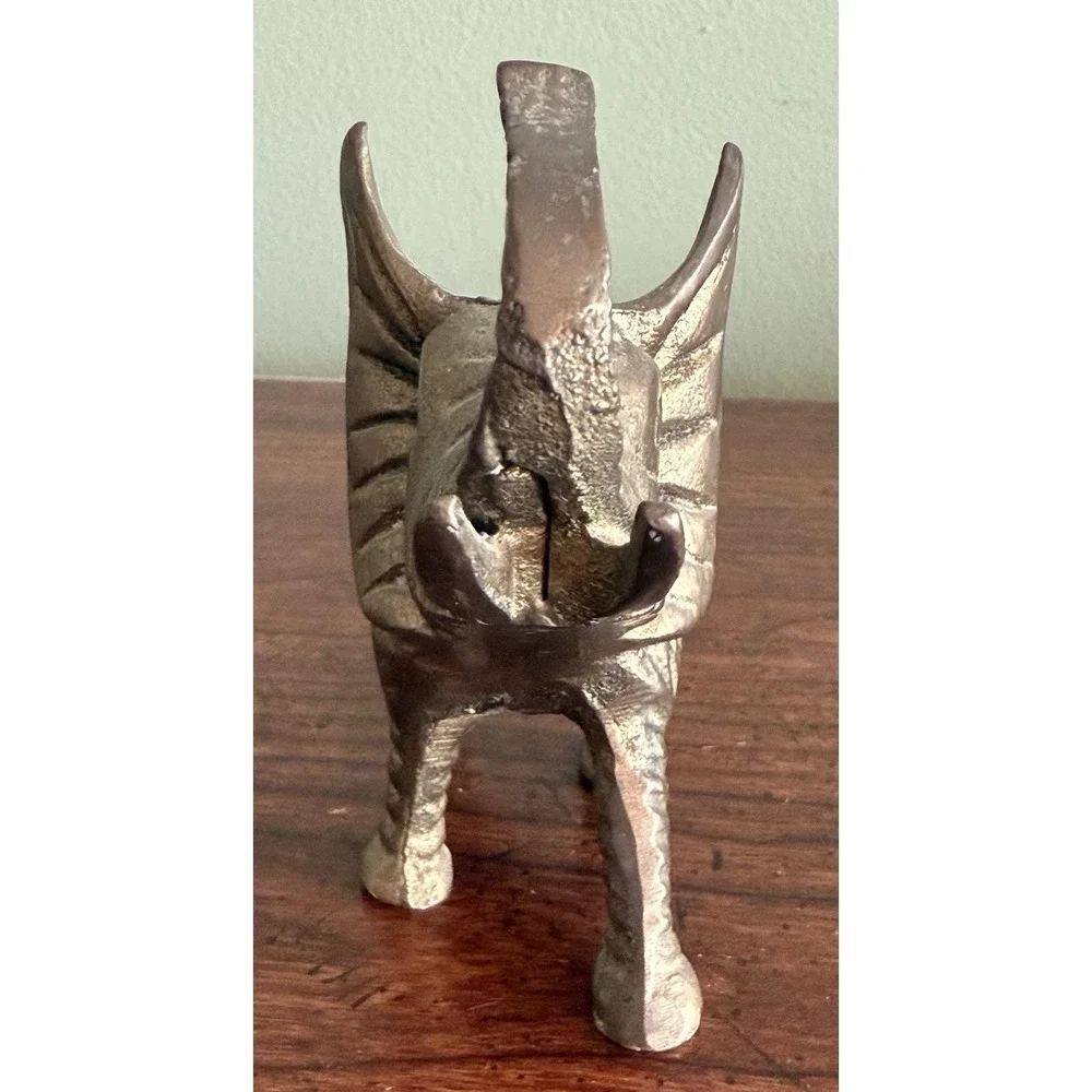 Vintage Solid Brass Leonard‎ Silver MFG Co Elephant Paperweight Figurine 5"